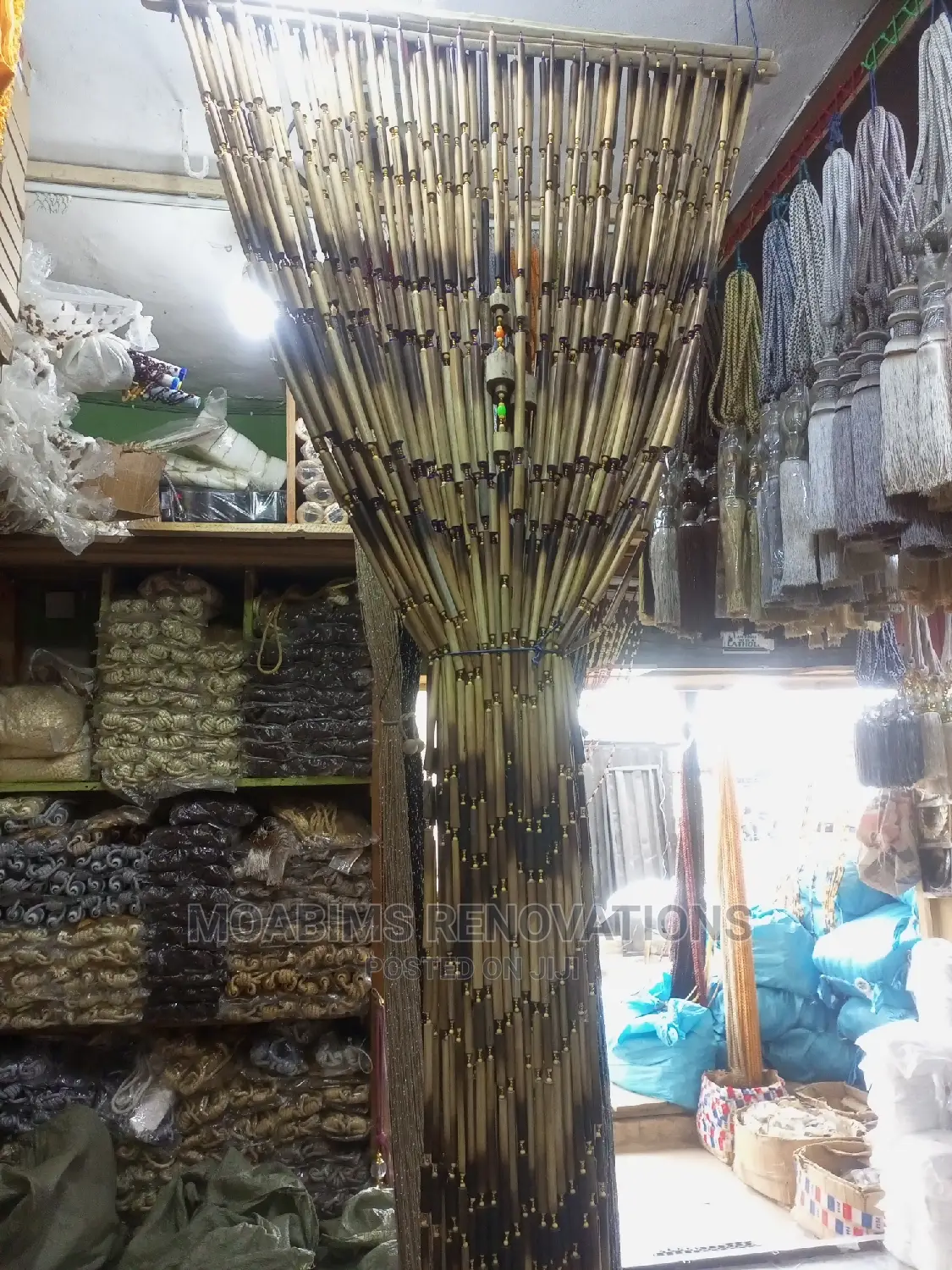 Polished Bamboo Kitchen Beads Curtain