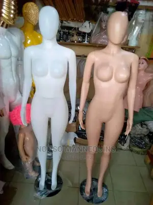 Plastic White Brown Faceless Detachable Female Dummy