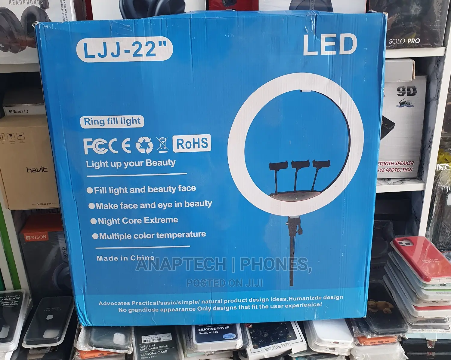 Led Soft Ring Light JJ22 INCHES / Stepless Dimming, Soft