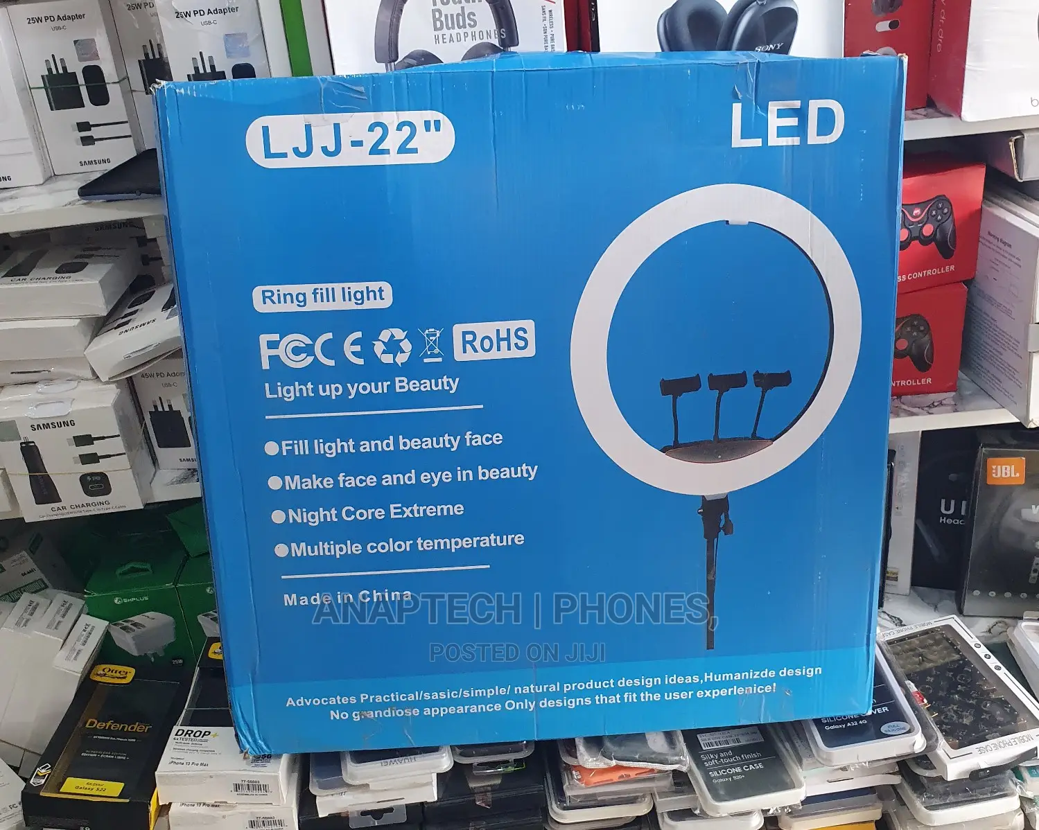 Led Soft Ring Light JJ22 INCHES / Stepless Dimming, Soft