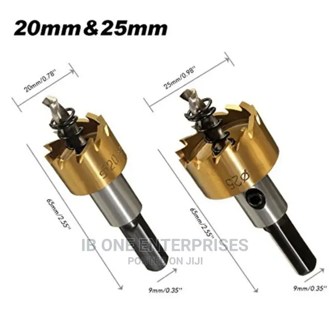 Titanium Plating 5pcs Carbide Tip Drills Bit Hole Saw Set