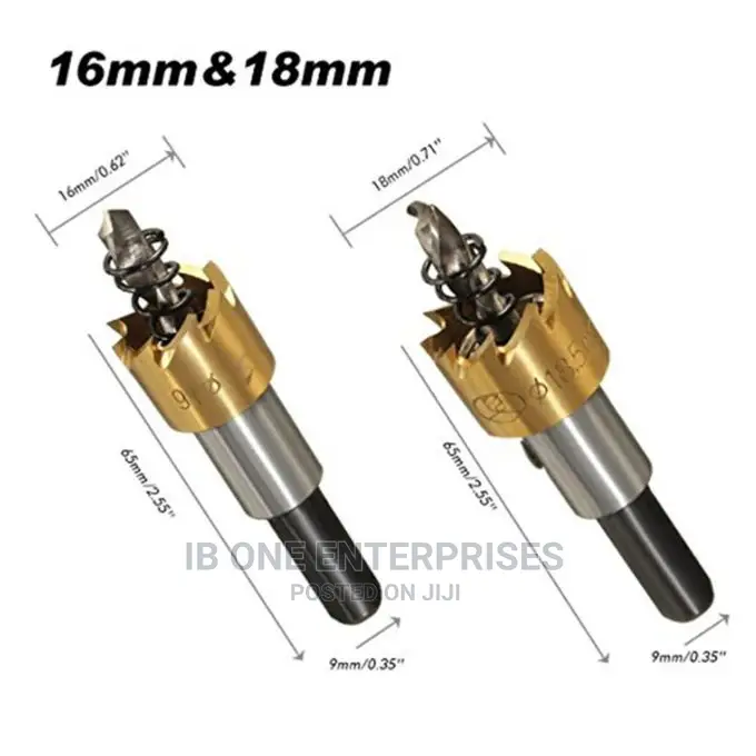 Titanium Plating 5pcs Carbide Tip Drills Bit Hole Saw Set