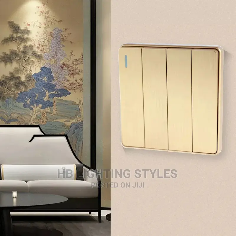 Luxury Gold 1 2 3 4 Gang Wall Light Switch