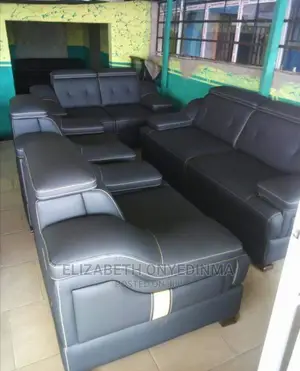 Quality 7 Seater Living Room Leather Sofa Chair.