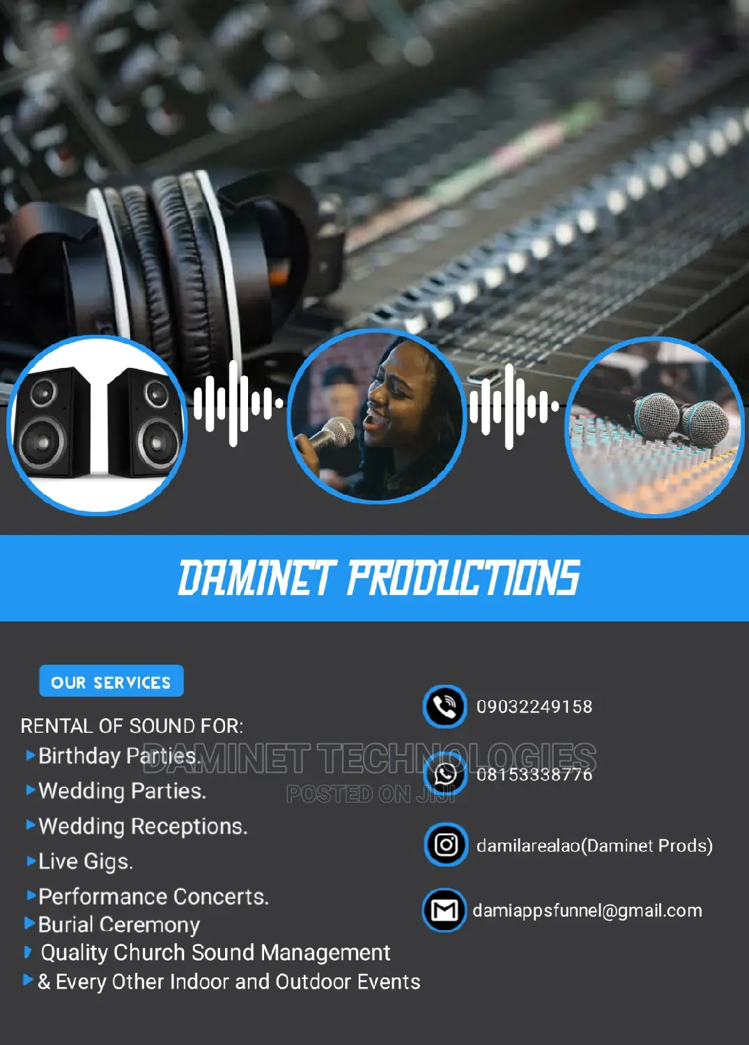 Sound Engineering Services Daminet Productions