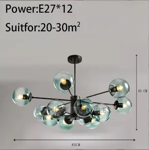 Modern Nordic Magic Beans E27 Black Gold Chandelier Light
