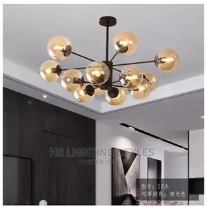Modern Nordic Magic Beans E27 Black Gold Chandelier Light