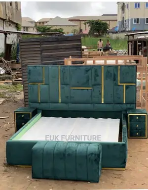 6 by 6 Bedframe With Ottoman and Beside Drawer