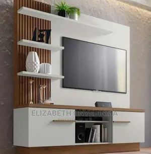 Quality Tv Console With Light and 3 Shelves