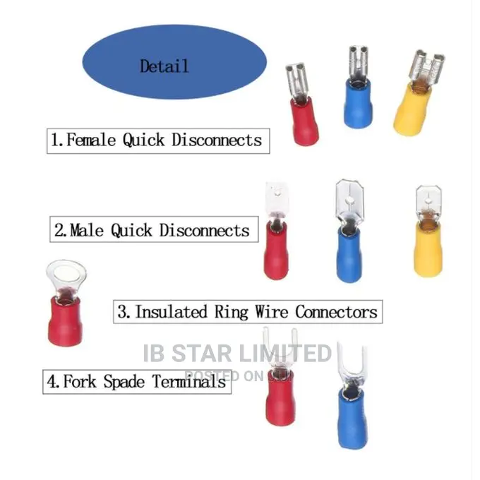 Assorted Electrical 280pcs Cable Connector Crimp Spade Kits