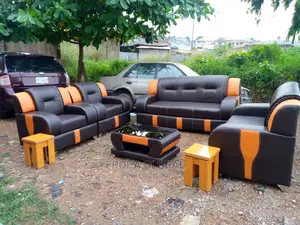 Quality Leather Couch.: 7 Seaters Sofa Chairs, Table. Pbll07
