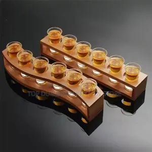 Wooden Tequila Glass Cup With Holder