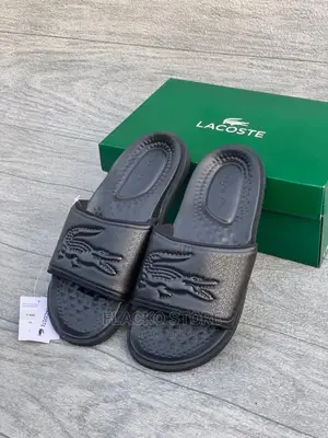 Original Lacoste Crocs Synthetic Logo Slides Available