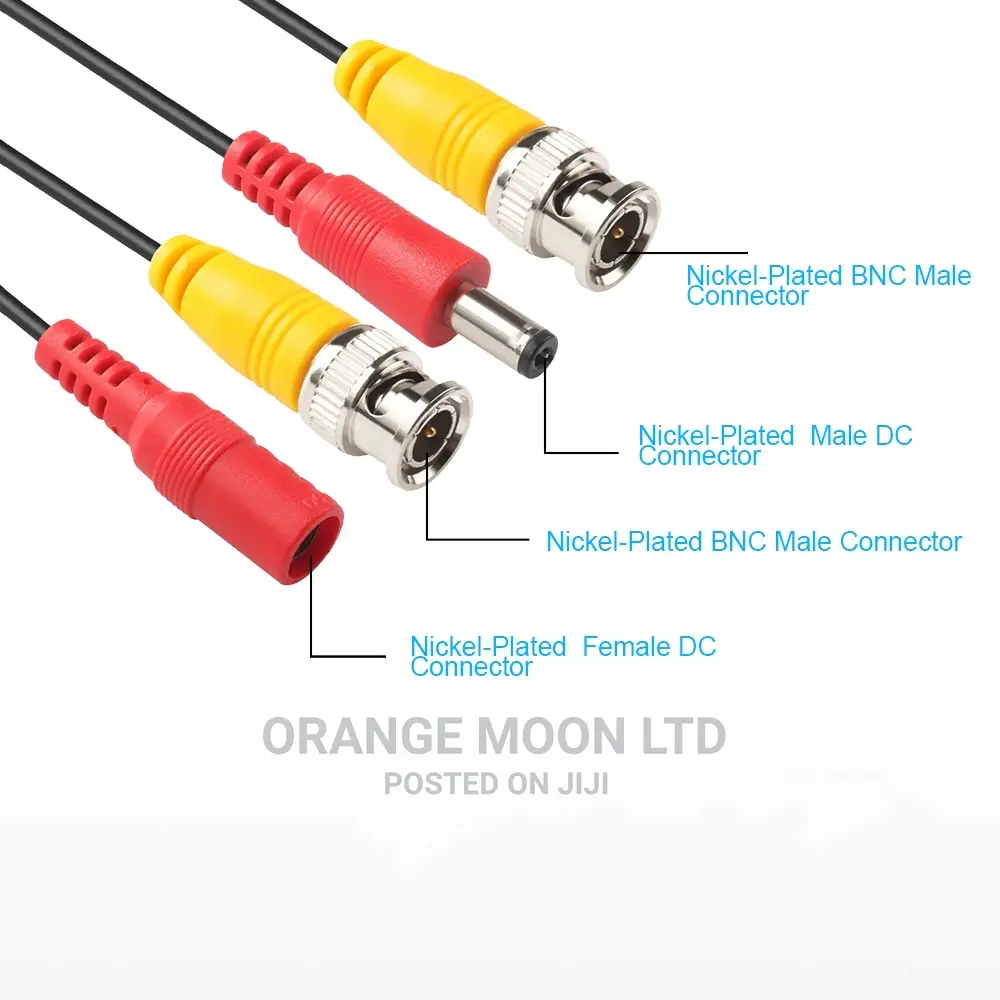 Readymade BNC Cable BNC + DC Connector Copper Core CCTV