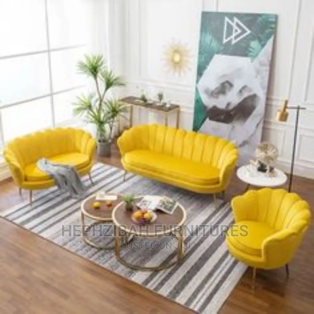 6 Seaters Modern Yellow Sofa