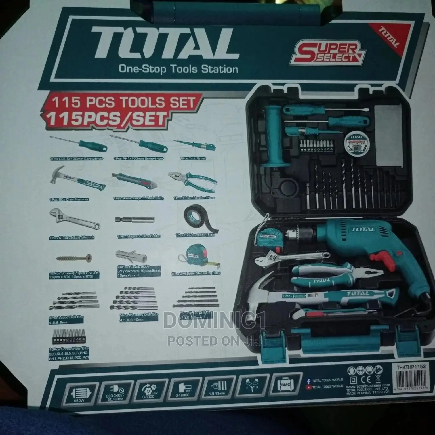 Total Drill Machine and Tools 115 Tools