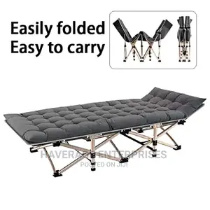 Foldable Camping Cot W/Mat for Adults, Outdoor Bed