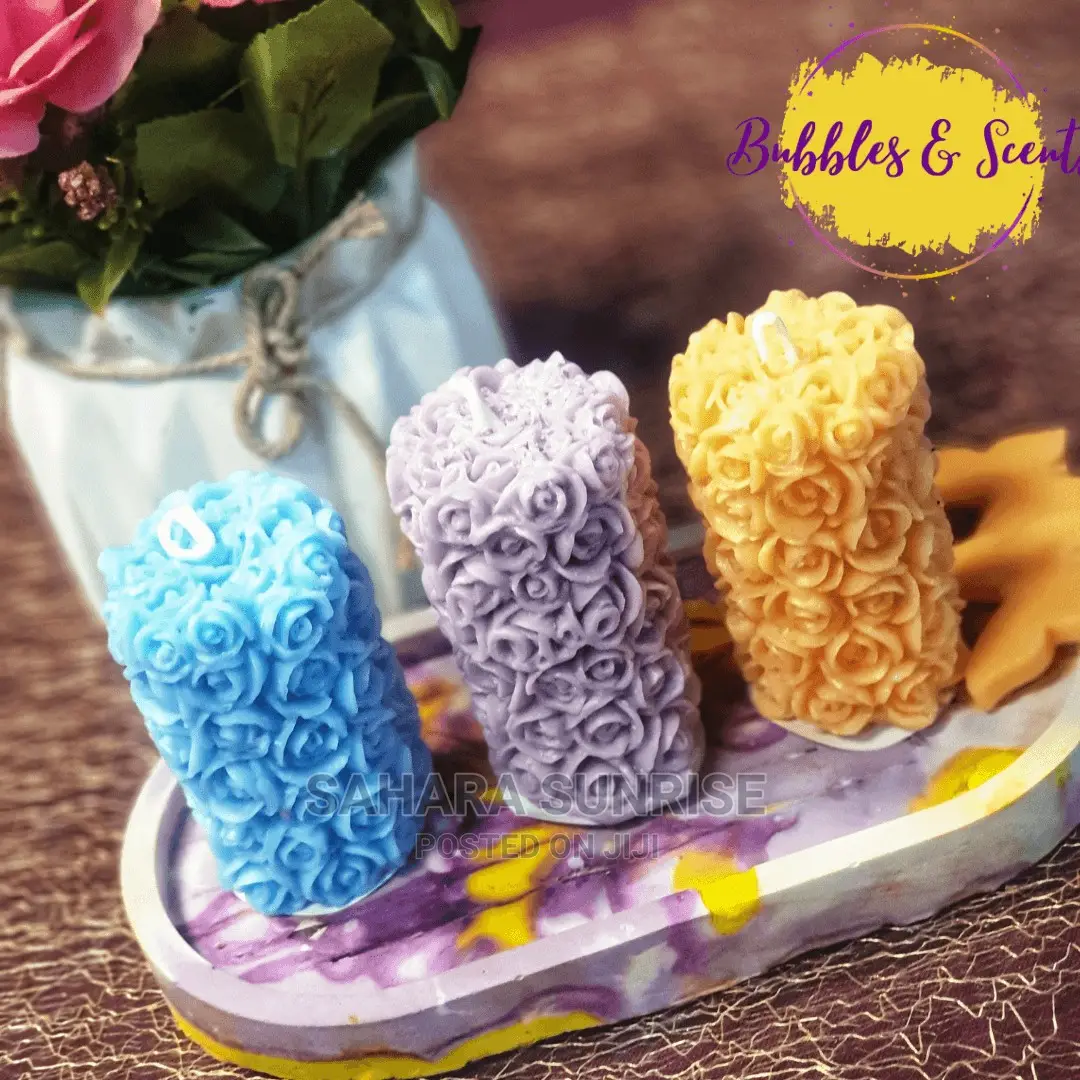 Scented Rose Pillar Candles