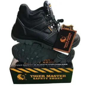 Photo - New Tiger Master Leather Safety Boots(Steel Toe)Black