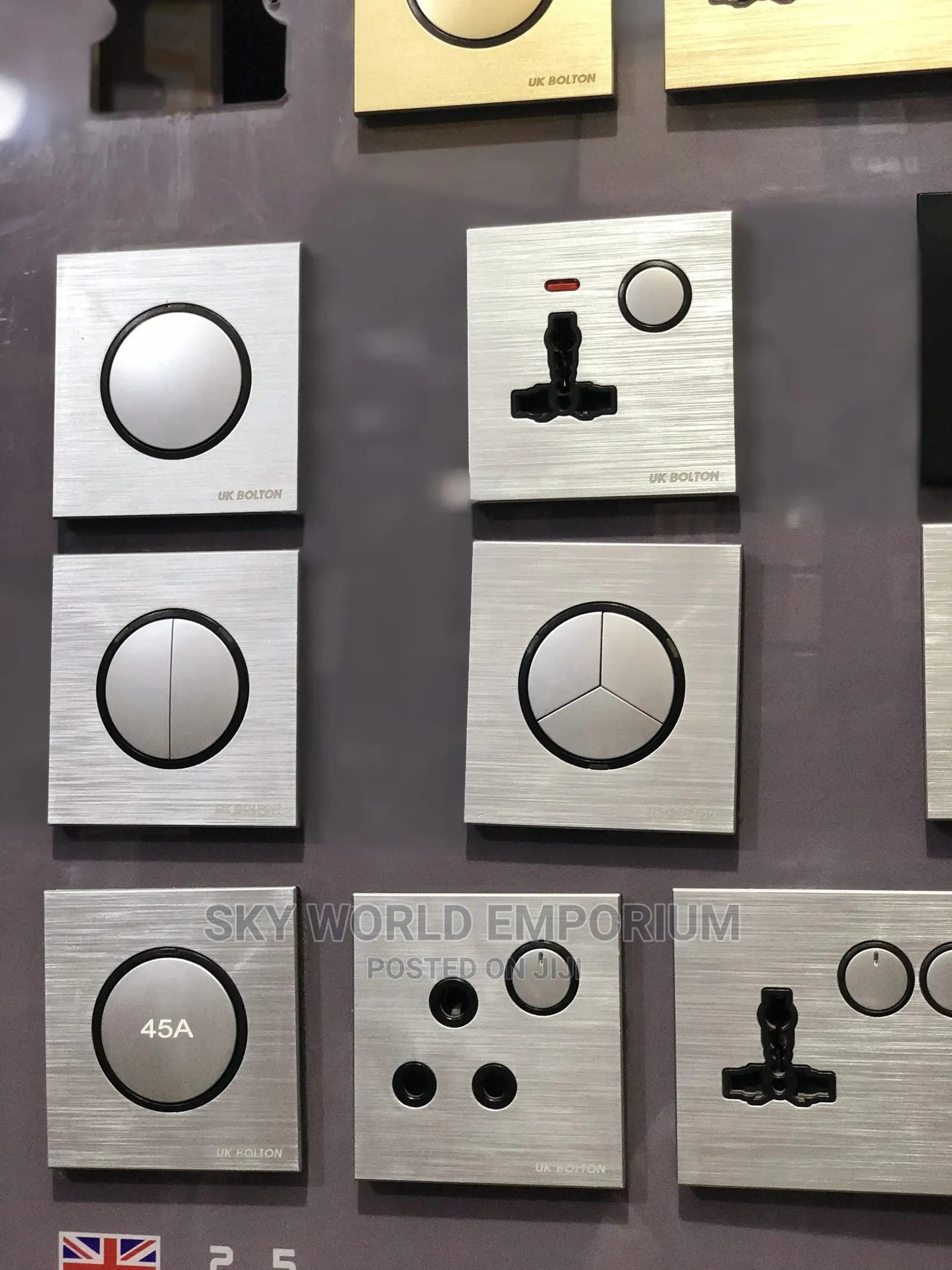 Push Button Wall Switch 15A Aluminum