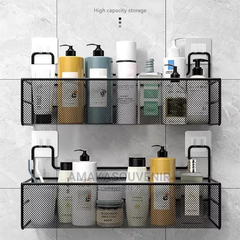 Black Wall Mounted Bathroom Rack