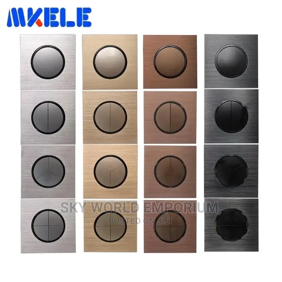 Push Button Wall Switch 15A Aluminum