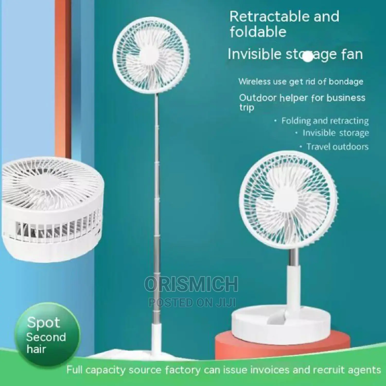 Retractable And Foldable Fan