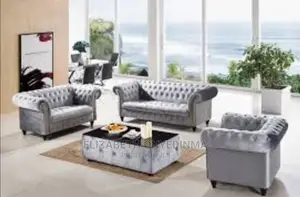 Quality 6 Seater Living Room Fabric Sofa Chair.