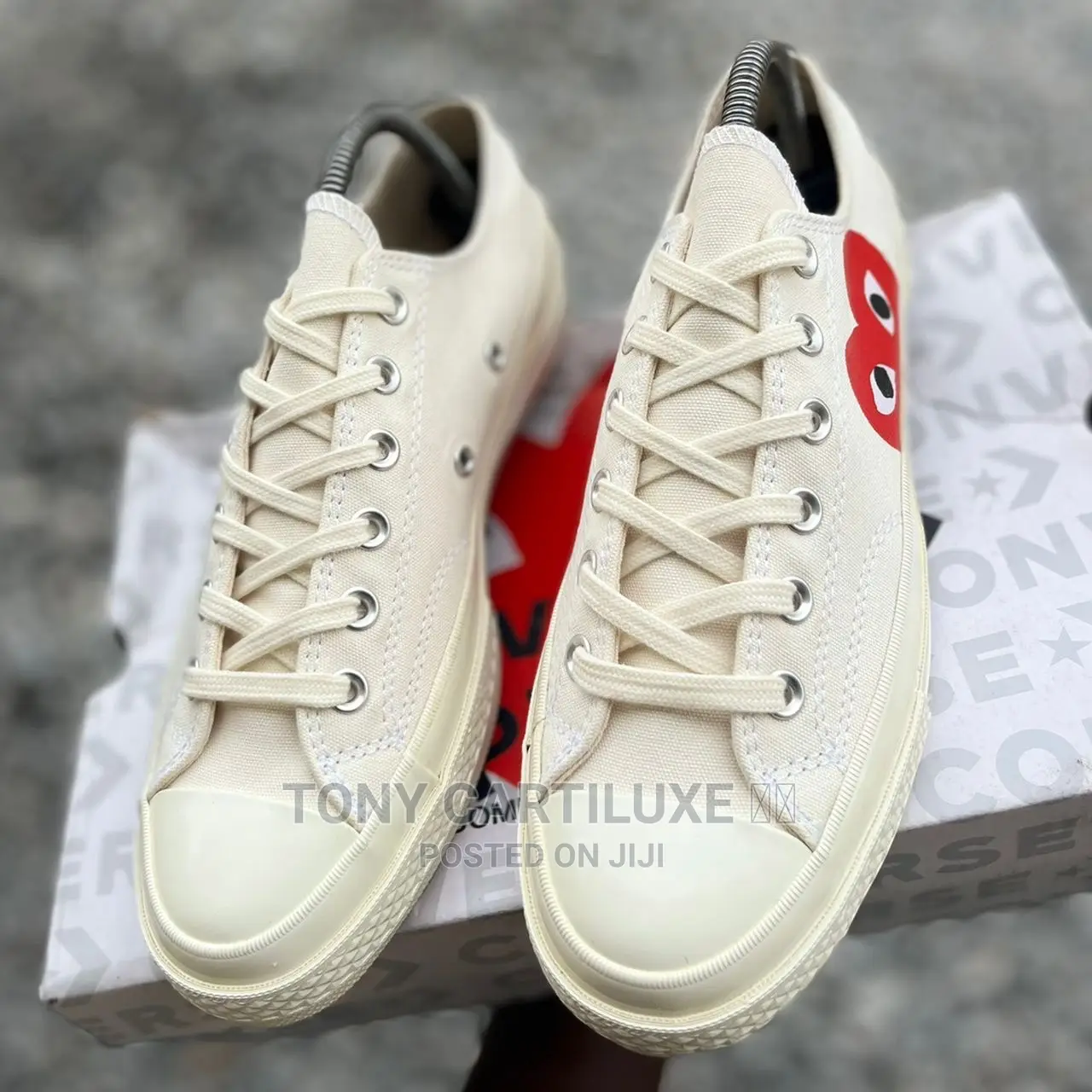 Commes Des Garçon Cdg Converse Play Low* *‘Cream’*