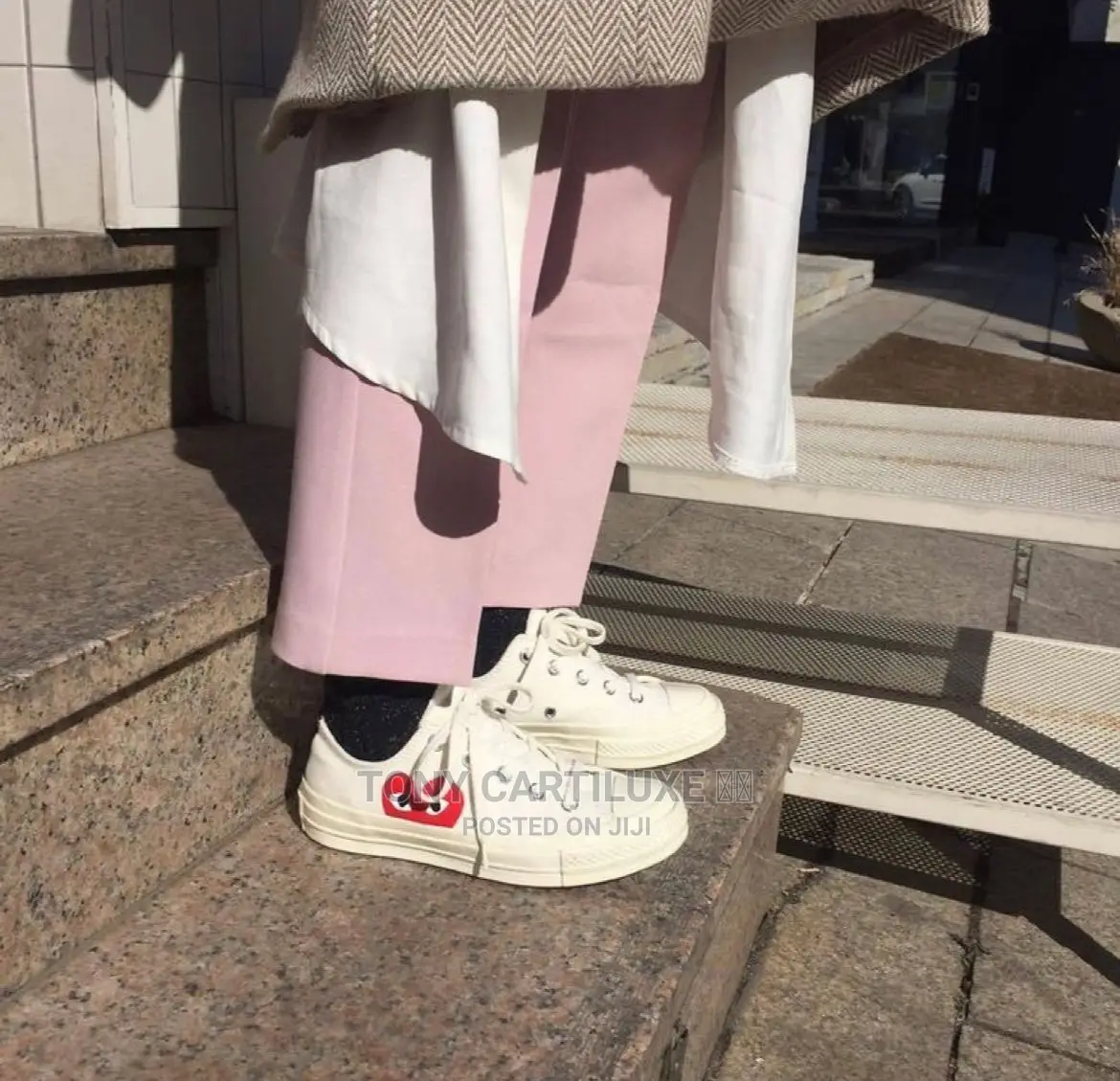 Commes Des Garçon Cdg Converse Play Low* *‘Cream’*