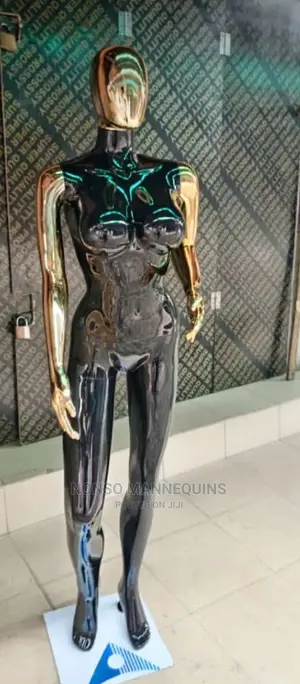 Glossy Black Gold Chrome Body Size 12 Female Mannequins