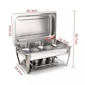 3 Divided Large Chaffing Dishes (9liter)