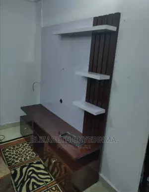 Quality White and Brown Tv Console