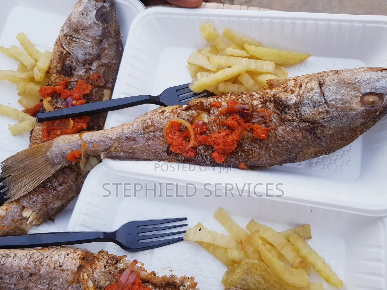 Fish Barbeque With Fries