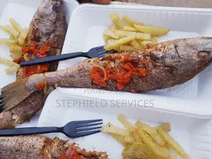 Fish Barbeque With Fries