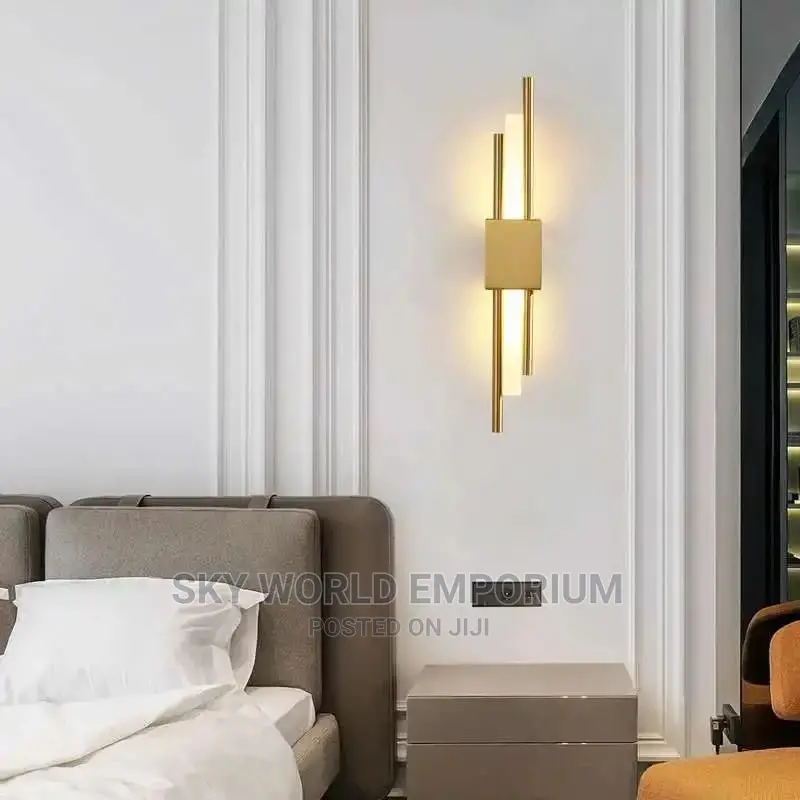 Nordic Acrylic Led Wall Lamp Gold Pipe