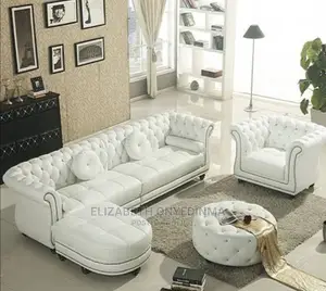 Luxury L-Shape Living Room Leather Sofa Chair.