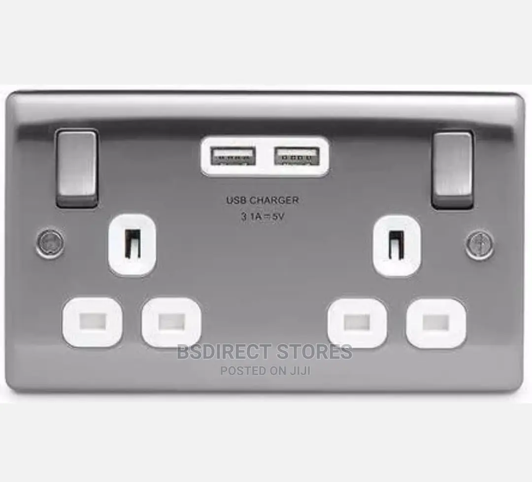 British General Nexus 13A 2 Gang Switched Socket PLUS USB