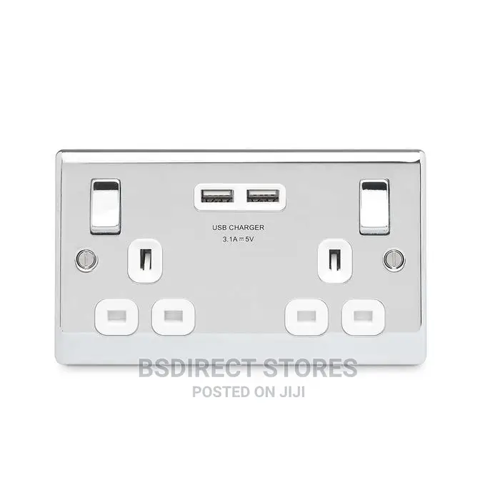 British General Nexus 13A 2 Gang Switched Socket PLUS USB