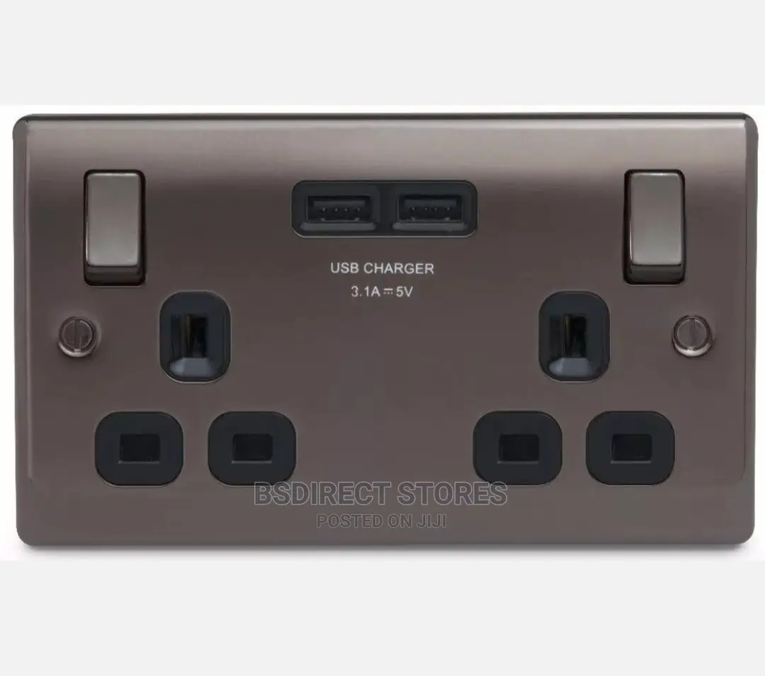 British General Nexus 13A 2 Gang Switched Socket PLUS USB