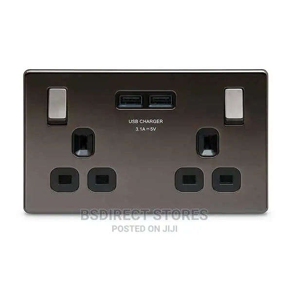 British General Nexus 13A 2 Gang Switched Socket PLUS USB