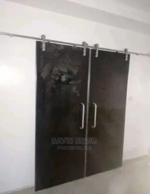 Grey Door With Tampered Glass