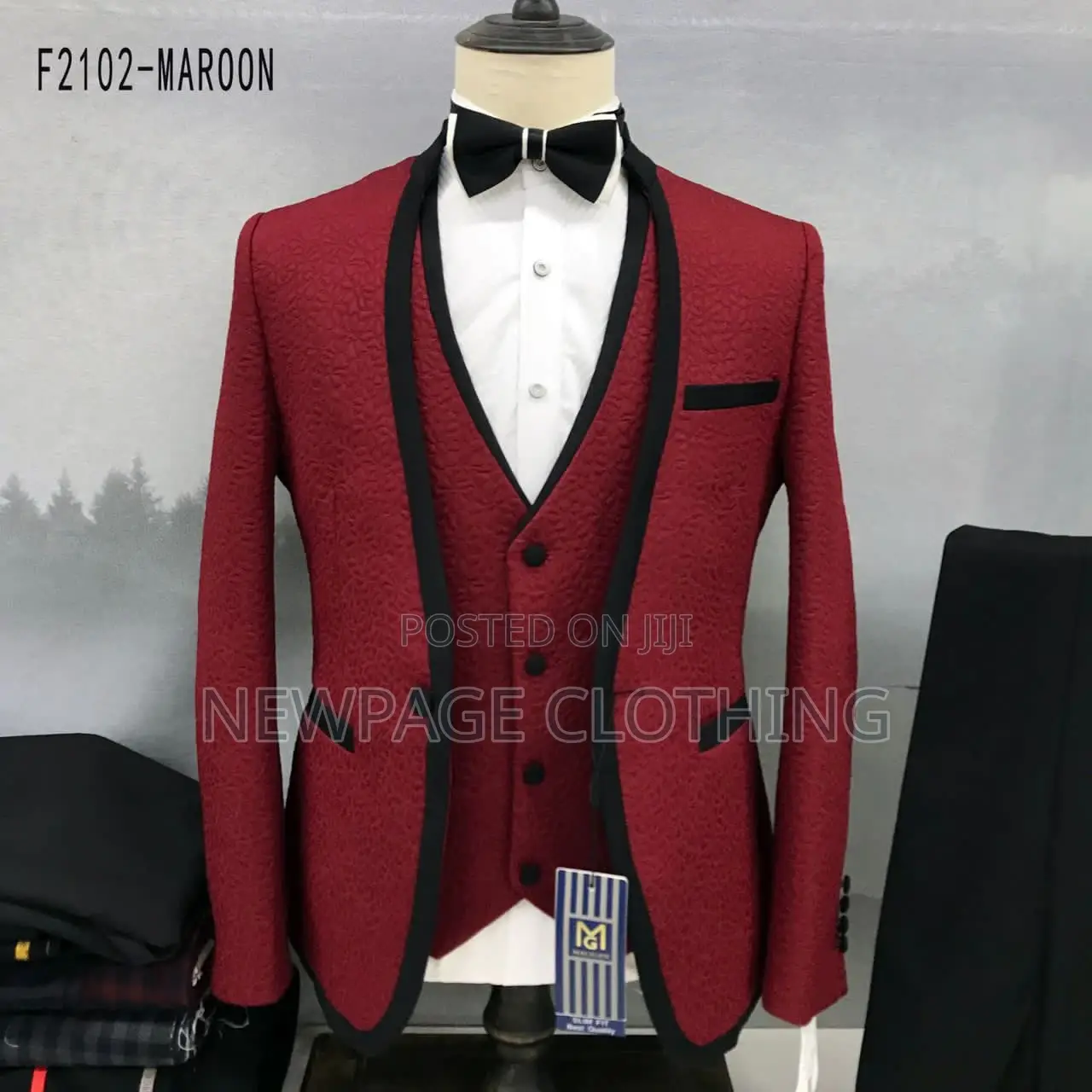 Exclusive Collarless Tuxedo 3pcs Suits