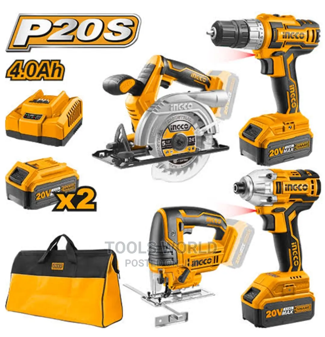 Ingco Lithium-Ion Cordless 4pcs Combo KIT Ckli2010