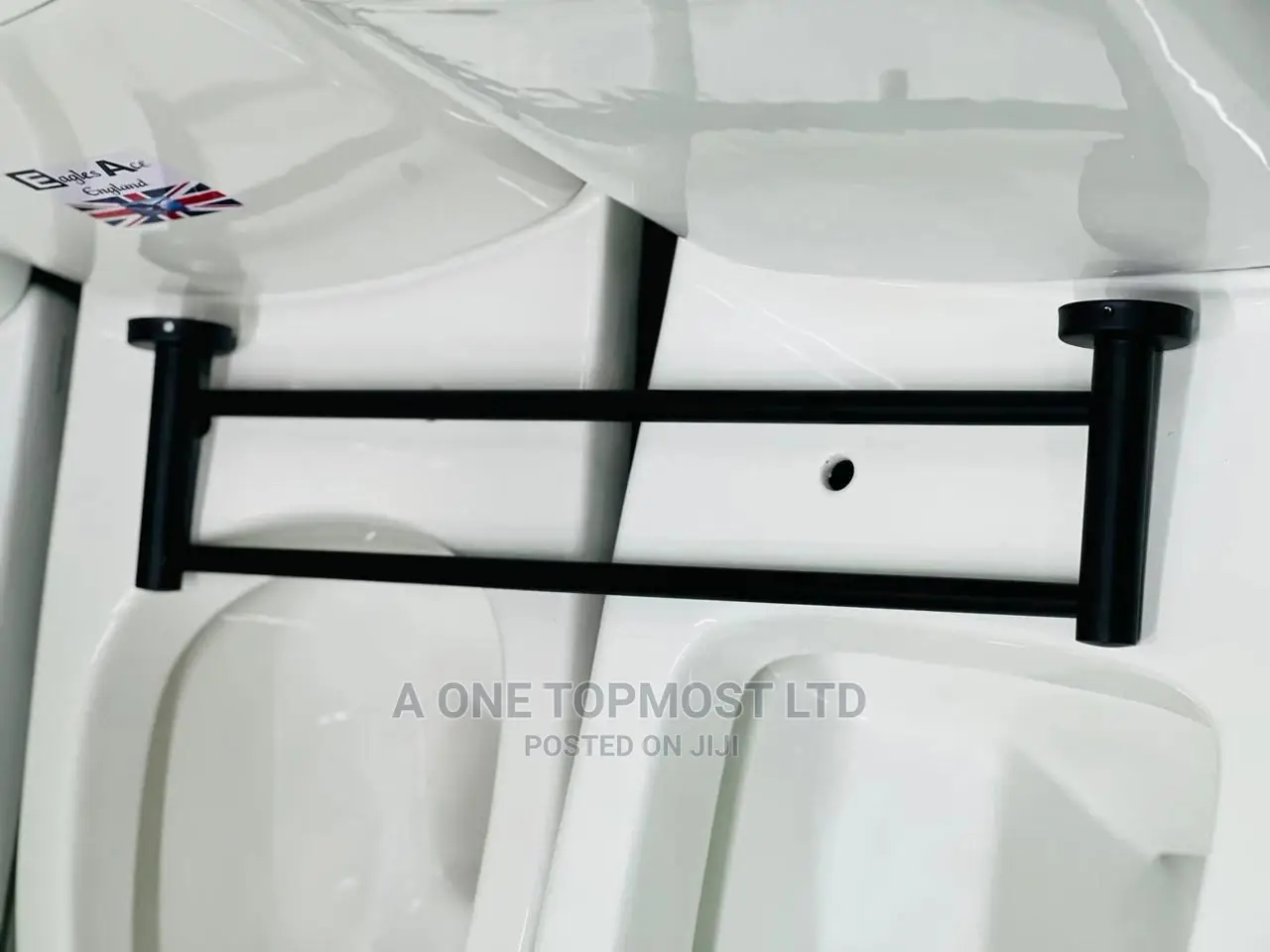 Black Double Towel Rail