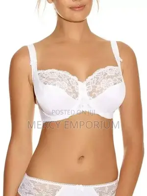 White Lace Non Padded Bra, Full Cup Bra Size 34FF