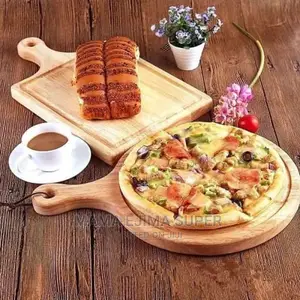 Wooden Pizza Board Round Square - Set Of 6