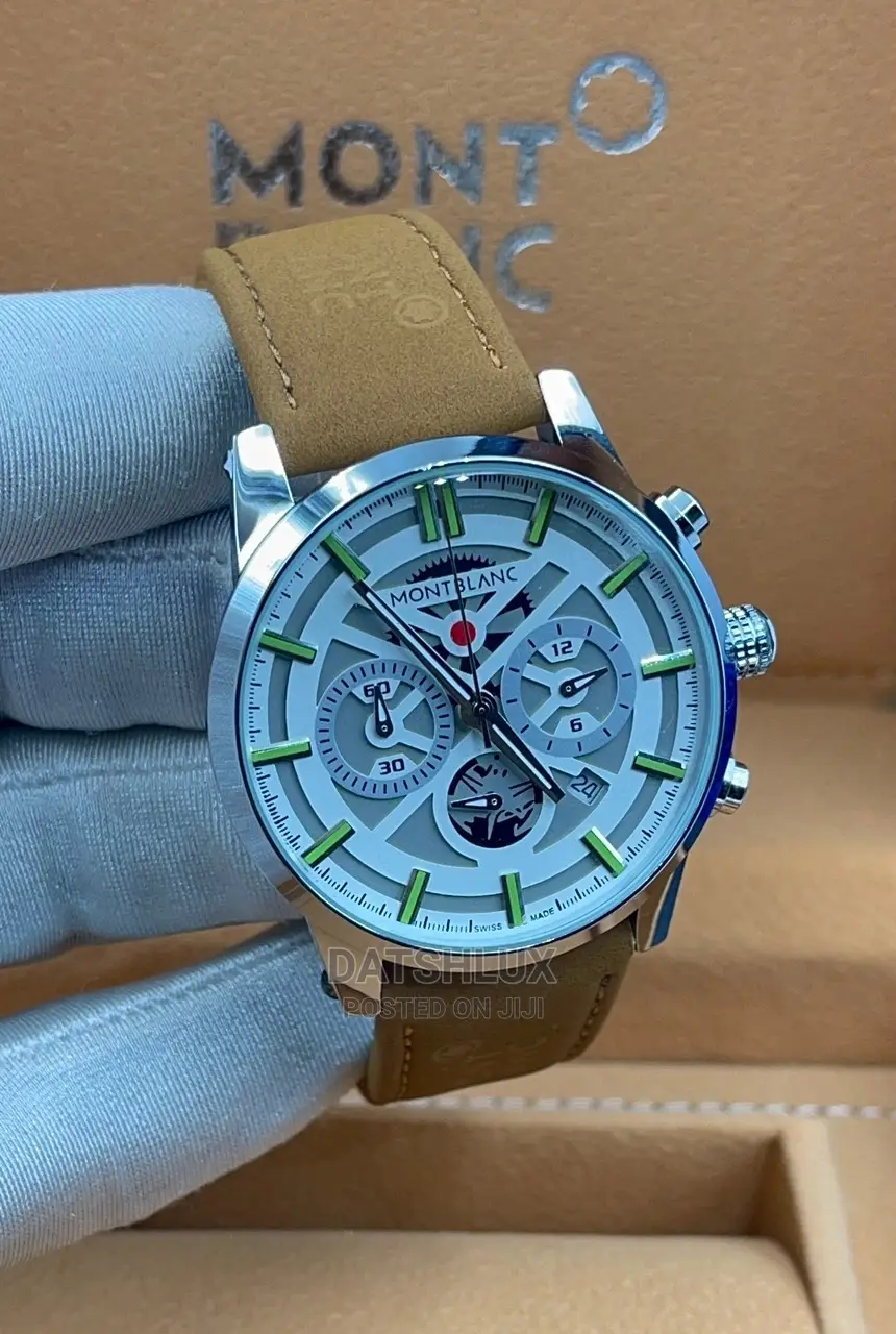Mont Blanc Quality Men Faux Leather Strap Wrist Watch