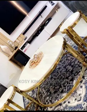 Luxurious Marble Centre Table With Two Side Stools