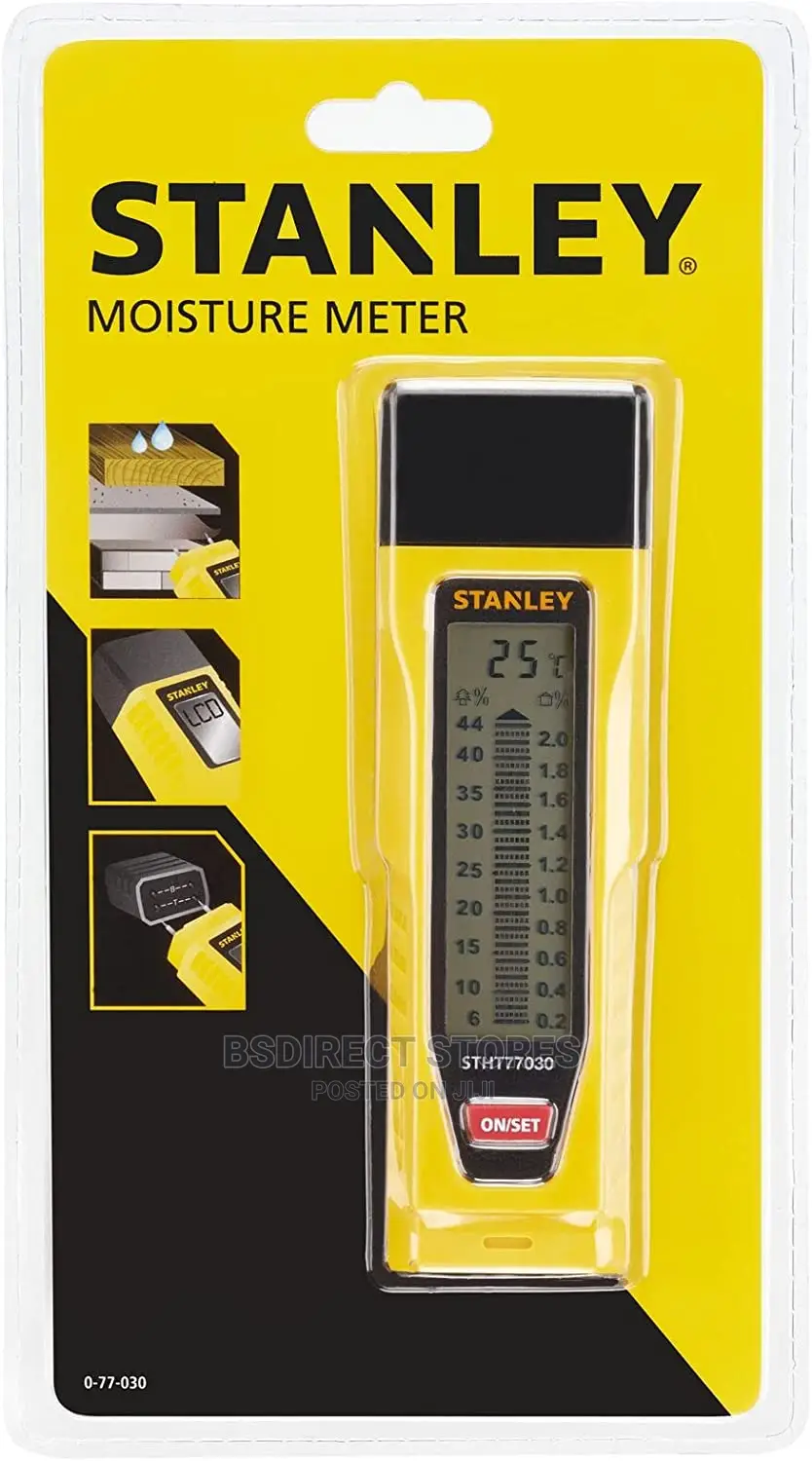 STANLEY Moisture Meter With Two Detection Pins LCD Screen